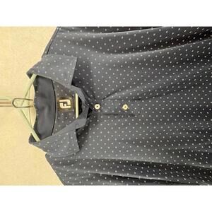 Footjoy Golf Polo Mens Large Navy White Diamonds Shirt